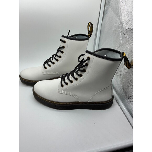 NEW Dr. Martens Zavala White Canvas Lace-Up Boots US Women's 9, EU 41 - Picture 3 of 6